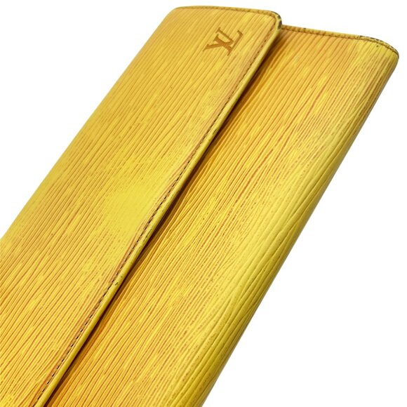 Louis Vuitton LV Yellow Epi Leather Long Wallet With Purple Interior - Picture 4 of 13